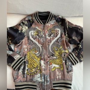 Vintage Satin Bomber Jacket